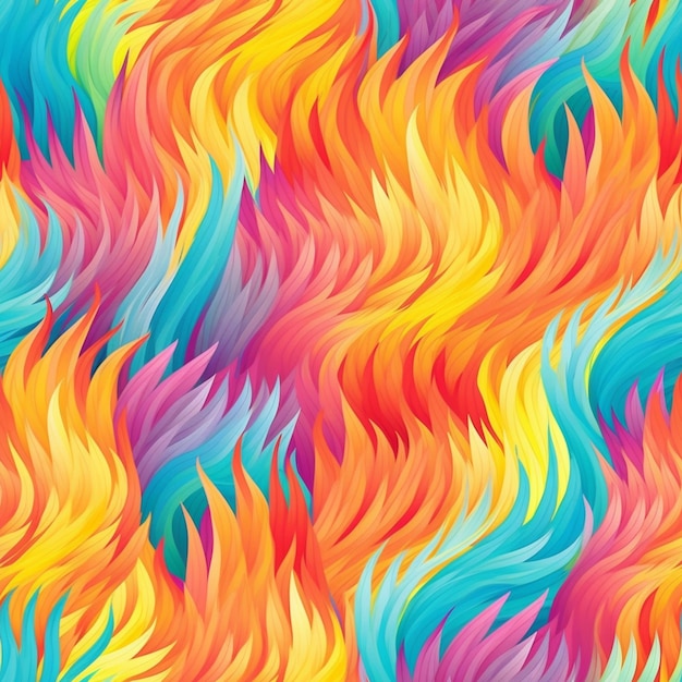 Un fondo colorido con líneas onduladas y ondas generativas ai