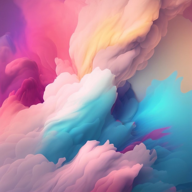 Un fondo colorido con una nube rosa y azul y la nube de palabras.