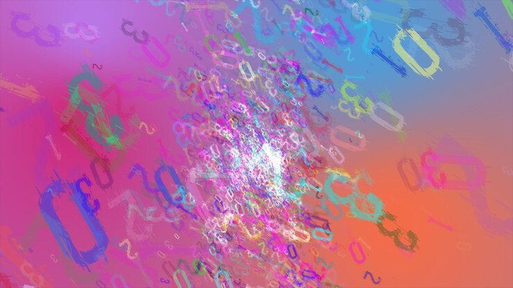 Foto un fondo colorido con números y letras que dicen quot x quot
