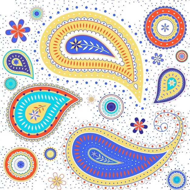El fondo colorido de paisley png es un patrón decorativo transparente y lindo