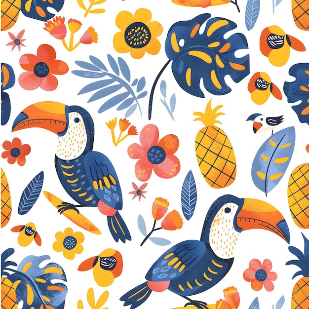 un fondo colorido con un pájaro y flores y un pájario