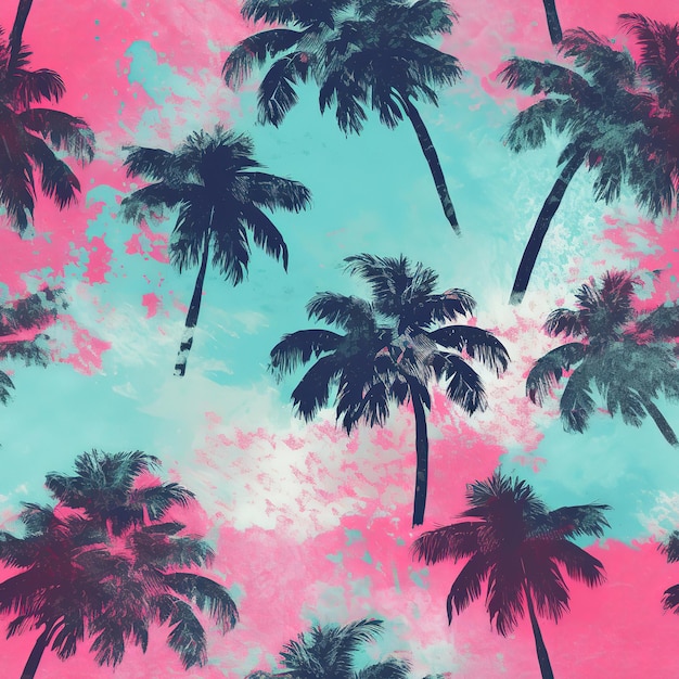 Un fondo colorido con palmeras y la palabra palm.