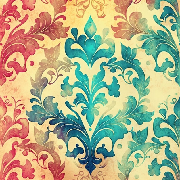 Un fondo colorido con un patrón floral.
