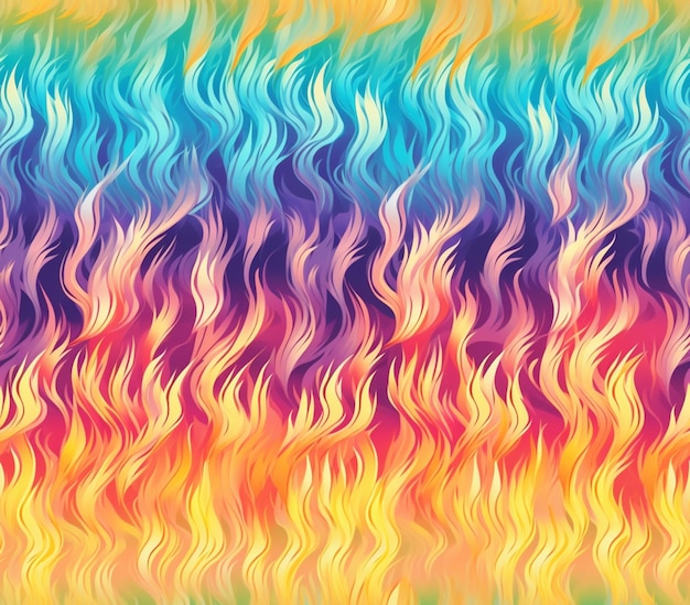 Foto un fondo colorido con un patrón de llamas ai generativo