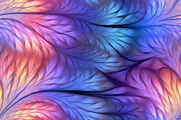 Un fondo colorido con un patrón de plumas.