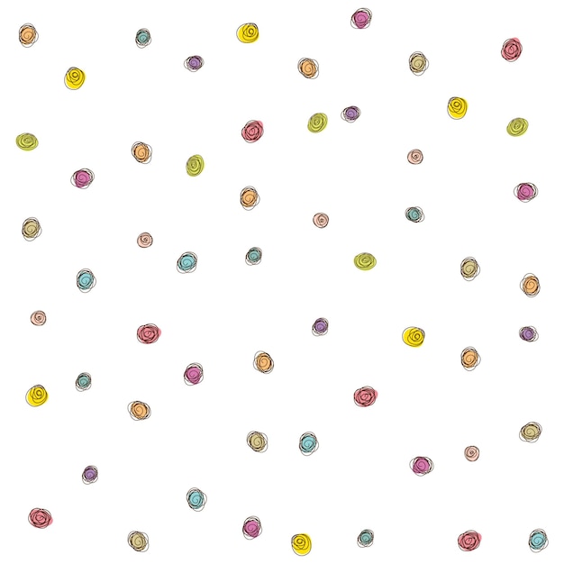 un fondo colorido con un patrón de puntos de polca coloridos