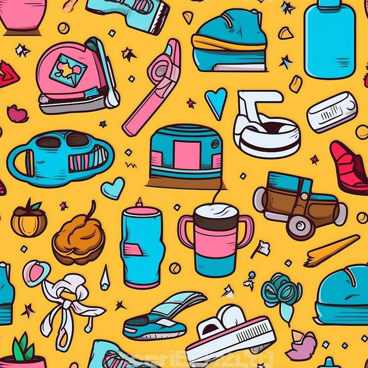 Foto un fondo colorido con un patrón de zapatos y un zapato.