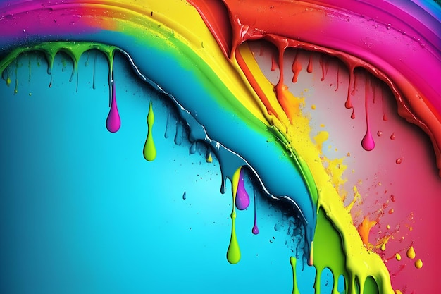 Fondo colorido con una pintura arco iris