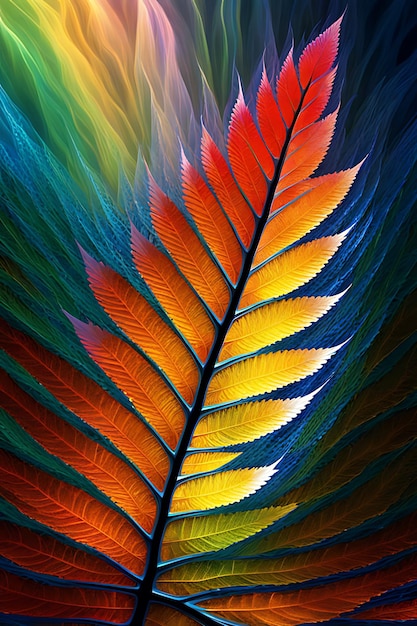 un fondo colorido con una pluma colorida