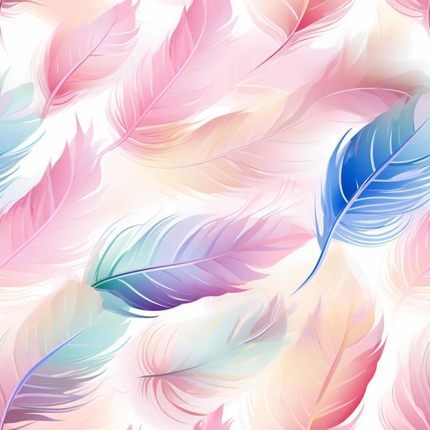 Un fondo colorido con plumas y un patrón colorido.