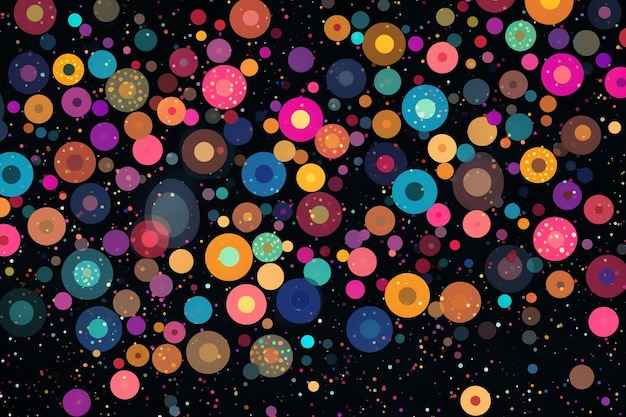 Fondo colorido con puntos decorativos circulares abstractos