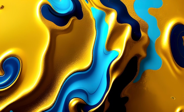 Un fondo colorido con un remolino azul y dorado.