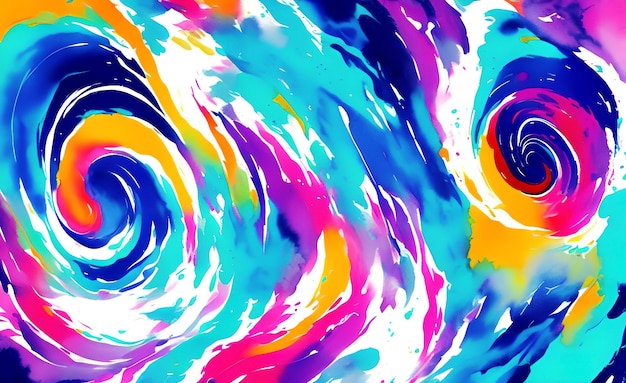 Un fondo colorido con un remolino de pintura y una espiral.