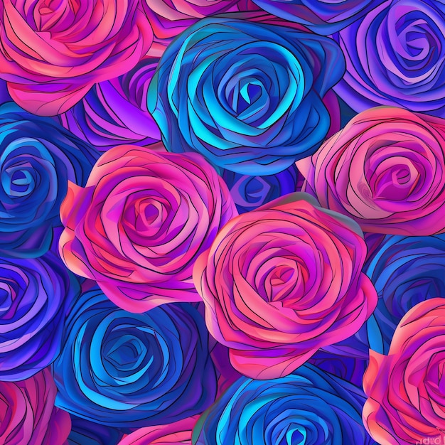 Un fondo colorido con rosas y las palabras.