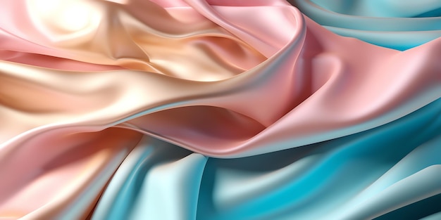 Un fondo colorido con una suave tela azul y rosa.