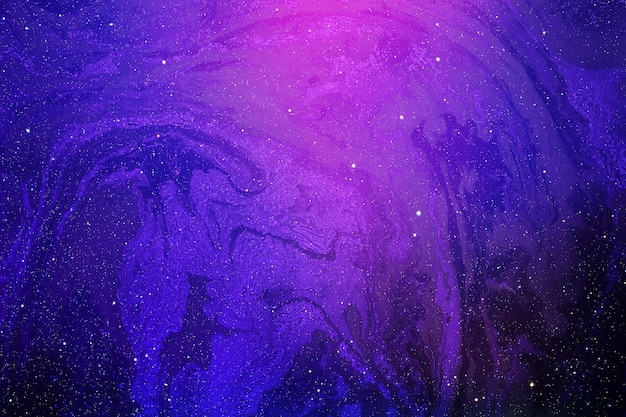 Foto fondo colorido de tinta de mármol espacial con nebulosa y estrellas brillantes