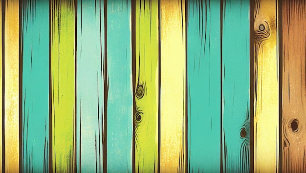 Foto un fondo colorido con una valla de madera.