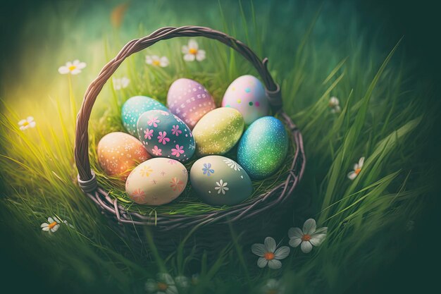 El fondo de los coloridos huevos de Pascua