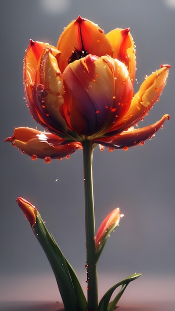 El fondo de los coloridos tulipanes