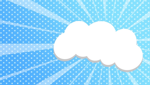 fondo cómico azul con ilustración de nubes dibujos animados