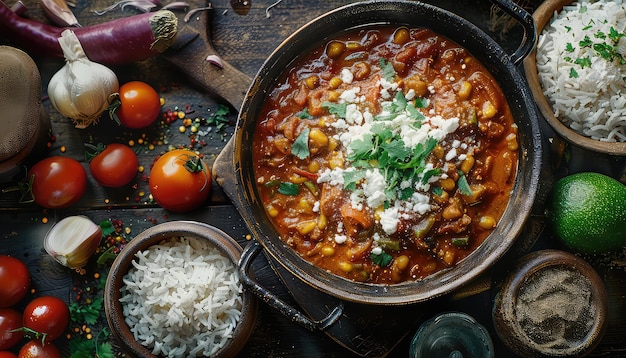 Fondo de comida deliciosa y saludable mexicana