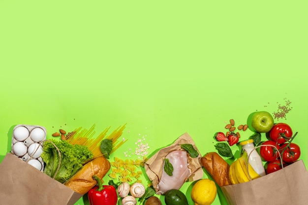 Fondo de comida saludable de compras