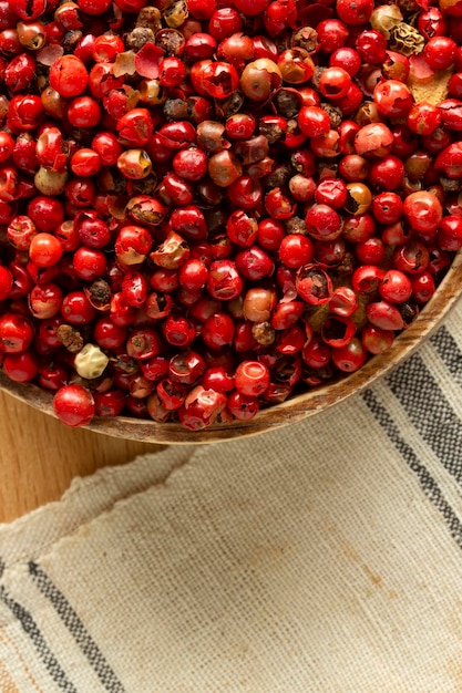 Fondo de comida de semillas de pimiento rojo