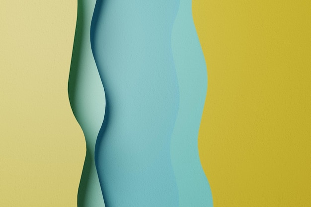 Fondo de composición geométrica de papel azul y amarillo abstracto