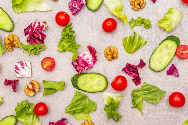 Fondo de composición de verduras frescas