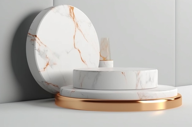 Foto fondo de concepto 3d de podio de producto de mármol