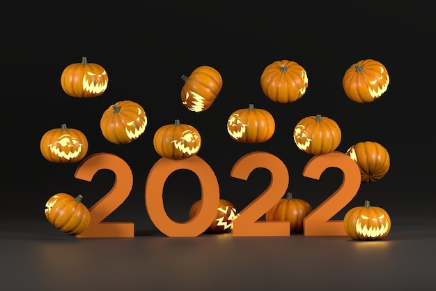 Fondo de concepto de calabaza de halloween de año nuevo 2022