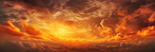 Fondo del concepto de cielo colorido Espectacular puesta de sol con cielo de color crepuscular y nubes