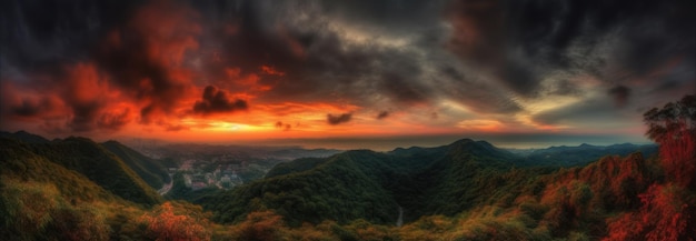 Fondo de concepto de cielo colorido hermoso cielo de puesta de sol fondos de cielo de la naturaleza IA generativa