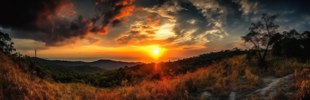 Fondo de concepto de cielo colorido hermoso cielo de puesta de sol fondos de cielo de la naturaleza IA generativa