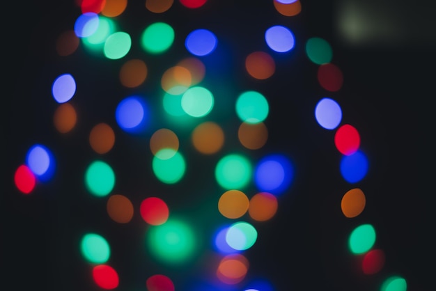 Foto fondo de concepto de fondo bokeh luz de navidad y festival de año nuevo