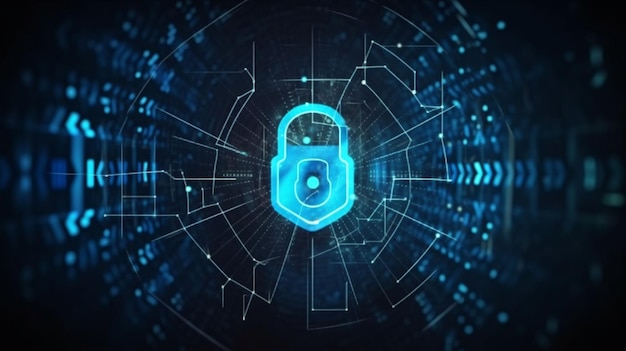 Fondo de concepto de seguridad cibernética de tecnología