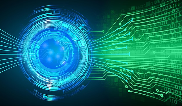 Fondo de concepto de tecnología futura de circuito cibernético ocular