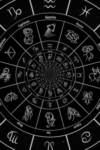Fondo conceptual antiguo abstracto sobre misticismo astrología fantasía negro
