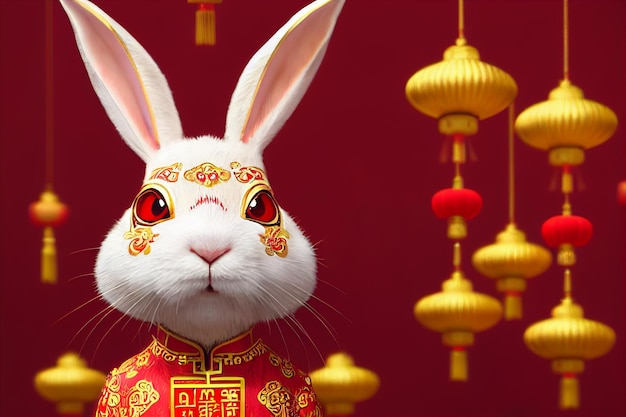 Fondo de conejo de año nuevo chino