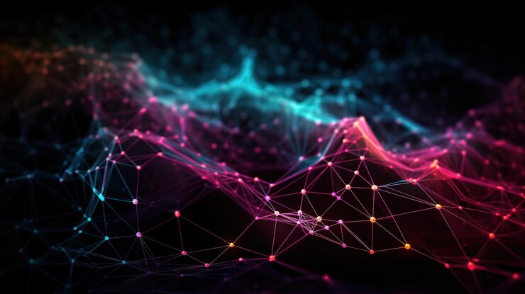 Fondo de conexión de red degradado Generativo ai