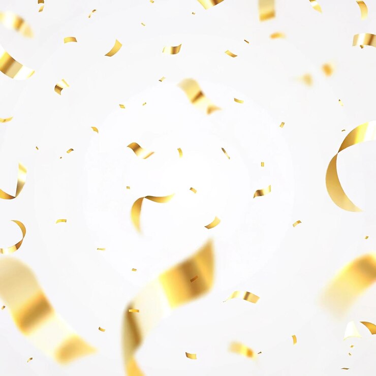 Fondo de confeti dorado realista