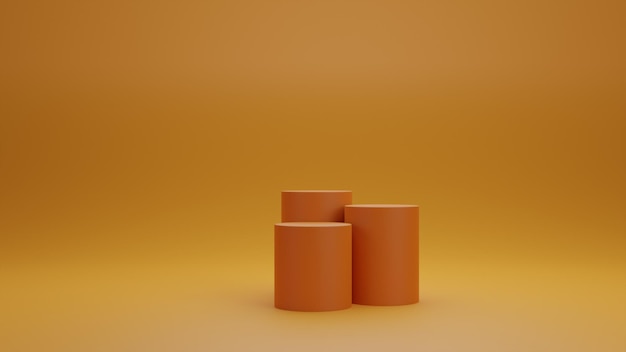 Fondo de conjunto de podio naranja abstracto mínimo