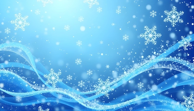 Fondo de copos de nieve de invierno azul
