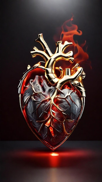 El fondo del corazón 3D es transparente