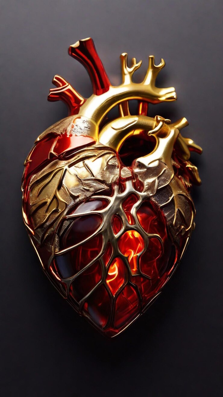 El fondo del corazón 3D es transparente