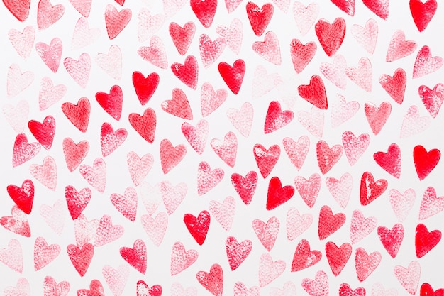 Fondo de corazón rojo, rosa acuarela abstracta. Concepto de amor, tarjeta de felicitación del día de San Valentín.