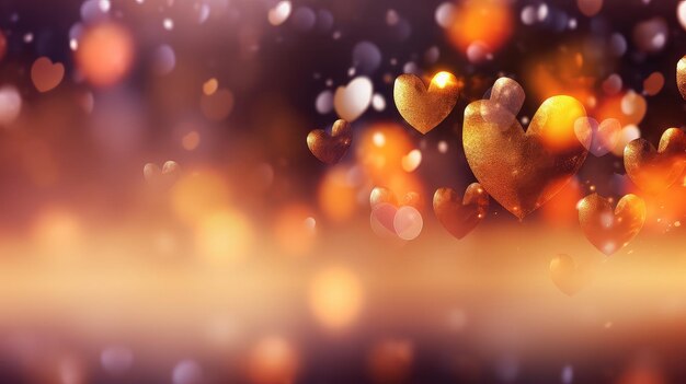 Fondo de corazones Bokeh