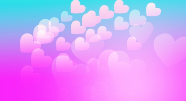 Fondo de corazones de color rosa para el festival de amor de Navidad y San Valentín