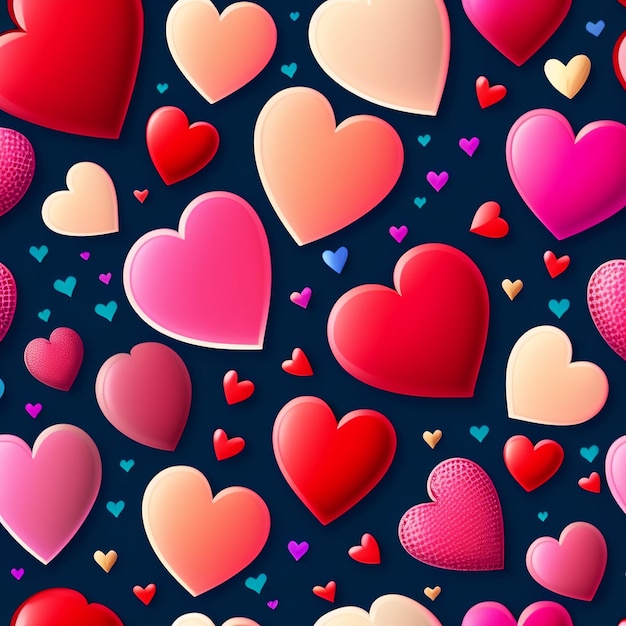 Un fondo de corazones con la palabra amor