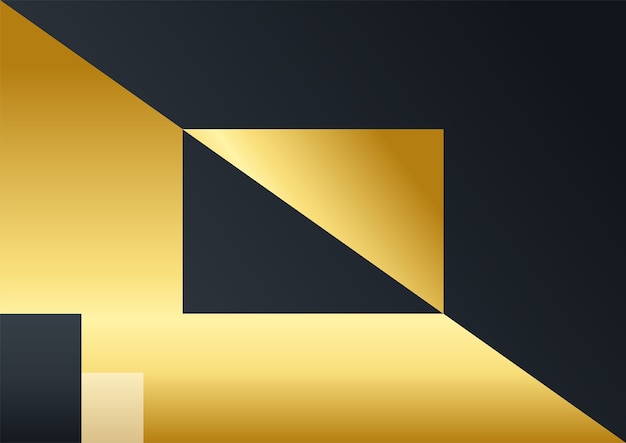 Fondo corporativo de lujo, decoración abstracta, patrón dorado, gradientes de semitonos, ilustración vectorial 3d. Plantilla de portada de oro negro, formas geométricas, banner de negocios mínimo moderno